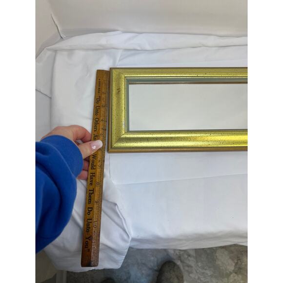 Vintage Ornate Mirror Gold Frame 13x 6 inch - Picture 3 of 7